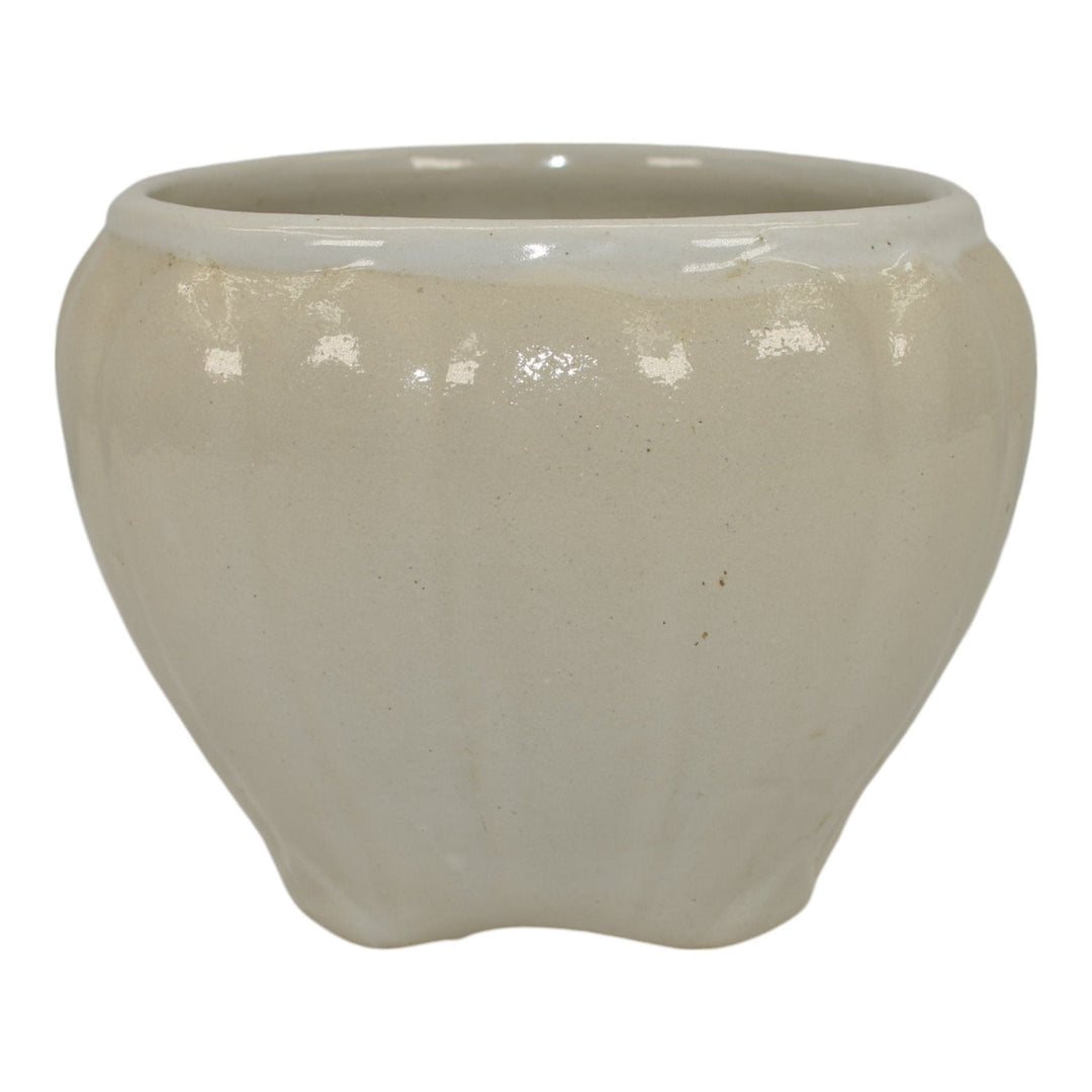 Zanesville Stoneware 1930s Vintage Art Pottery White Ceramic Bowl - Just Art Pottery