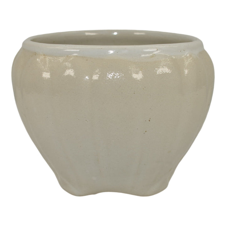 Zanesville Stoneware 1930s Vintage Art Pottery White Ceramic Bowl - Just Art Pottery