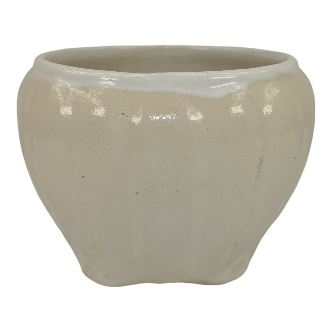 Zanesville Stoneware 1930s Vintage Art Pottery White Ceramic Bowl - Just Art Pottery