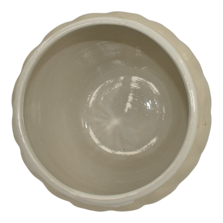 Zanesville Stoneware 1930s Vintage Art Pottery White Ceramic Bowl - Just Art Pottery