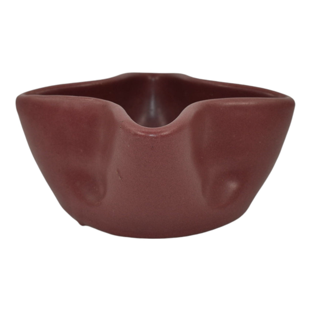 Zanesville Stoneware 1930s Vintage Arts And Craft Pottery Red Ceramic Bowl - Just Art Pottery