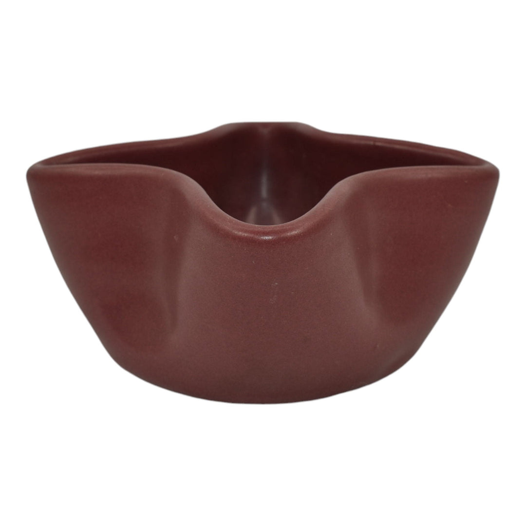 Zanesville Stoneware 1930s Vintage Arts And Craft Pottery Red Ceramic Bowl - Just Art Pottery