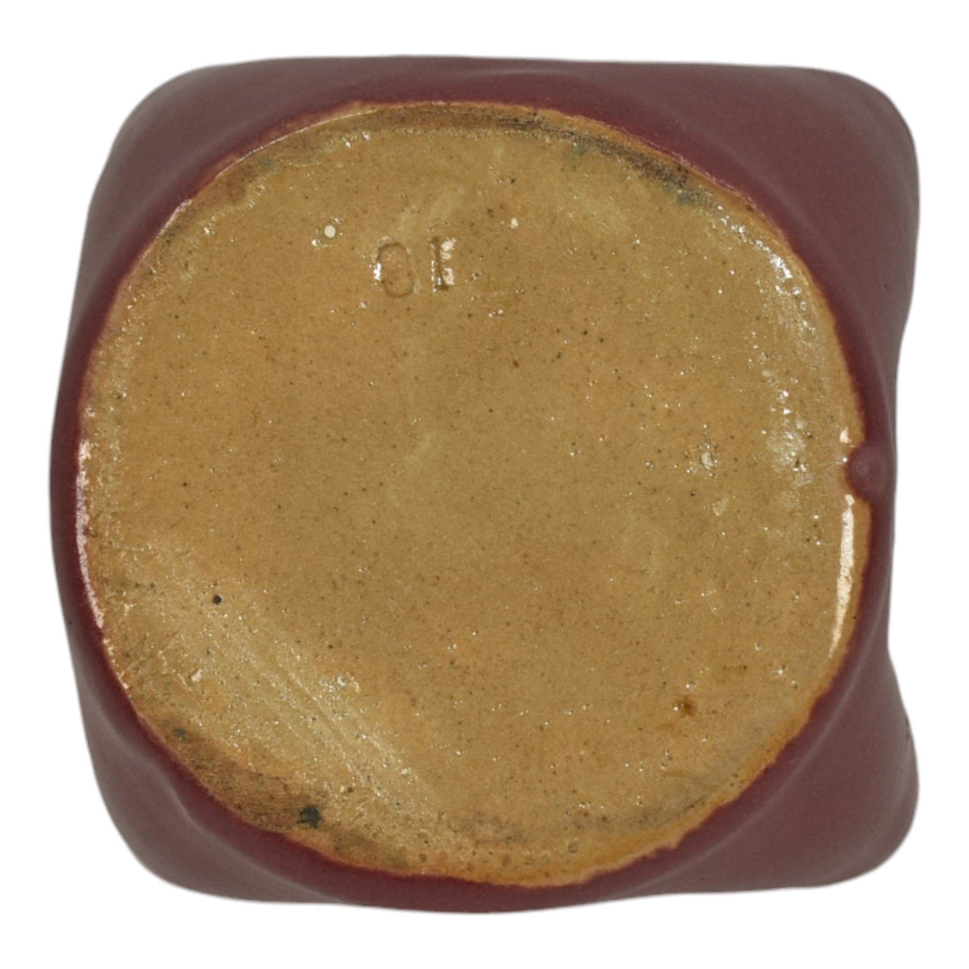 Zanesville Stoneware 1930s Vintage Arts And Craft Pottery Red Ceramic Bowl - Just Art Pottery