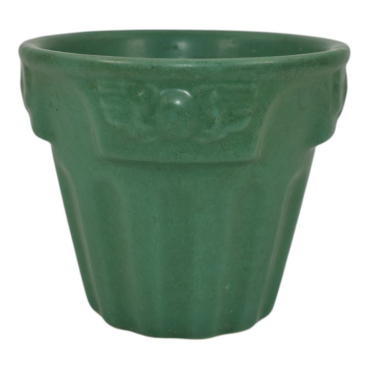 Peters And Reed Zane Ware Matte Green Vintage Art Pottery Ceramic Flower Pot - Just Art Pottery