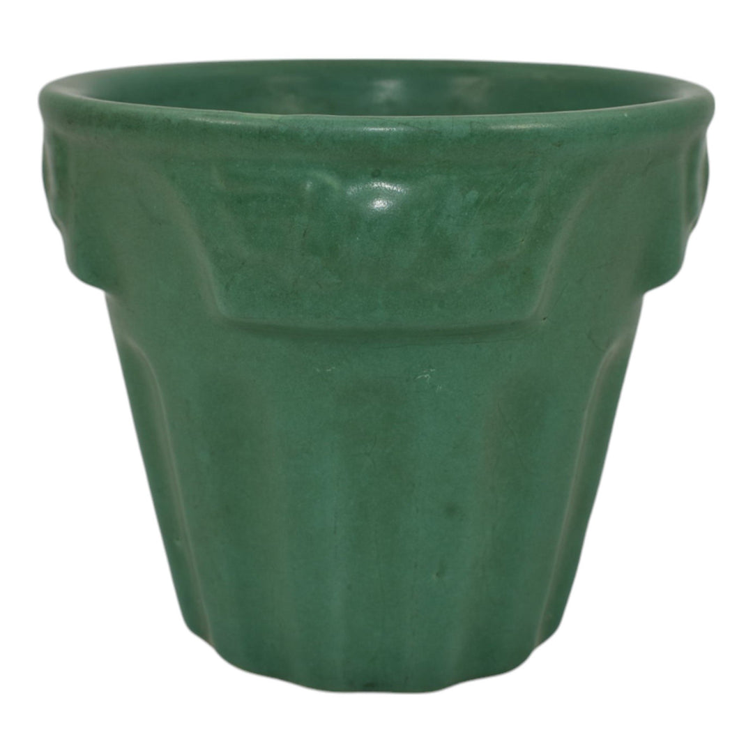 Peters And Reed Zane Ware Matte Green Vintage Art Pottery Ceramic Flower Pot - Just Art Pottery
