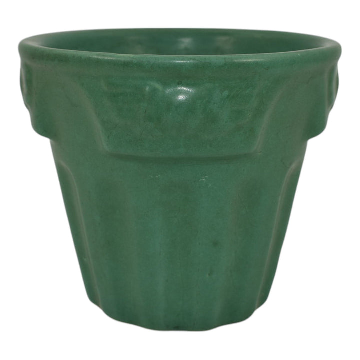 Peters And Reed Zane Ware Matte Green Vintage Art Pottery Ceramic Flower Pot - Just Art Pottery