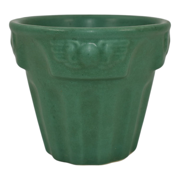 Peters And Reed Zane Ware Matte Green Vintage Art Pottery Ceramic Flower Pot - Just Art Pottery