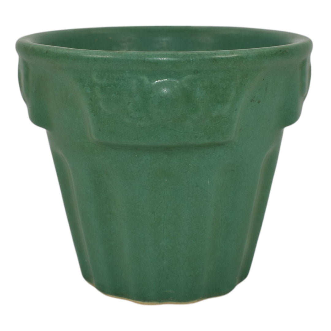 Peters And Reed Zane Ware Matte Green Vintage Art Pottery Ceramic Flower Pot - Just Art Pottery