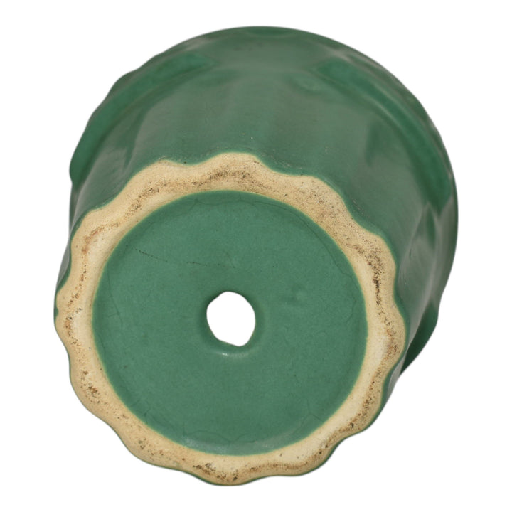 Peters And Reed Zane Ware Matte Green Vintage Art Pottery Ceramic Flower Pot - Just Art Pottery
