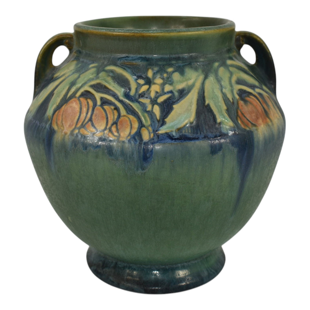 Roseville Baneda Green 1932 Vintage Arts And Crafts Pottery Ceramic Vase 591-6 - Just Art Pottery