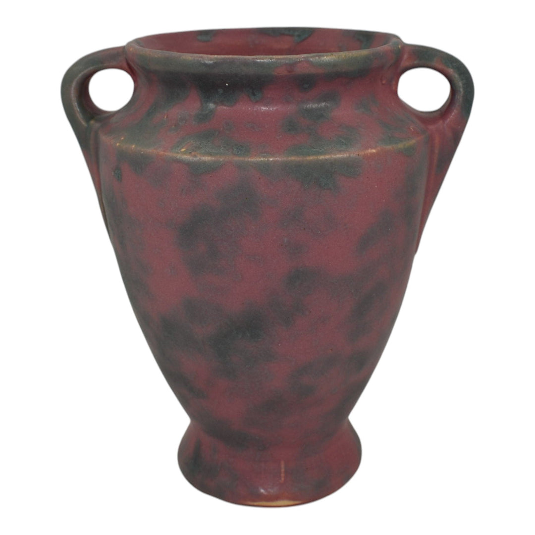 Burley Winter 1930s Vintage Art Deco Pottery Mottled Pink Ceramic Vase 45 - Just Art Pottery