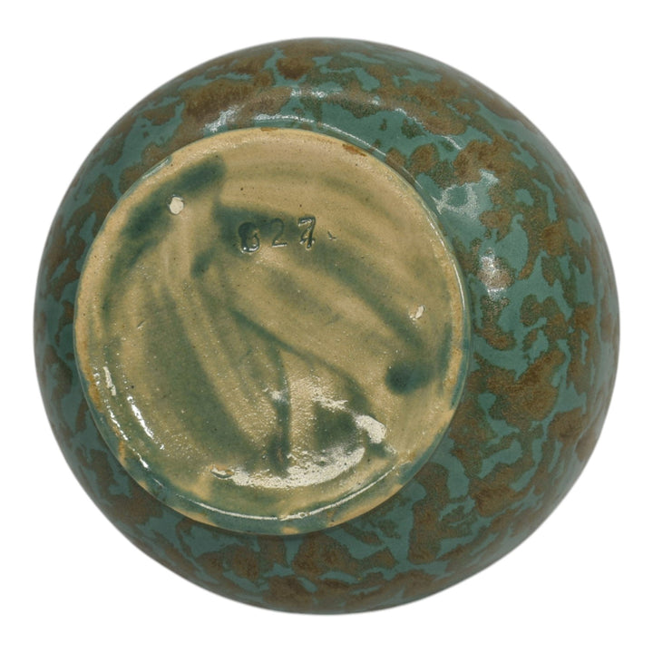 Zanesville Stoneware 1930s Vintage Art Deco Pottery Blue Ceramic Vase 827 - Just Art Pottery