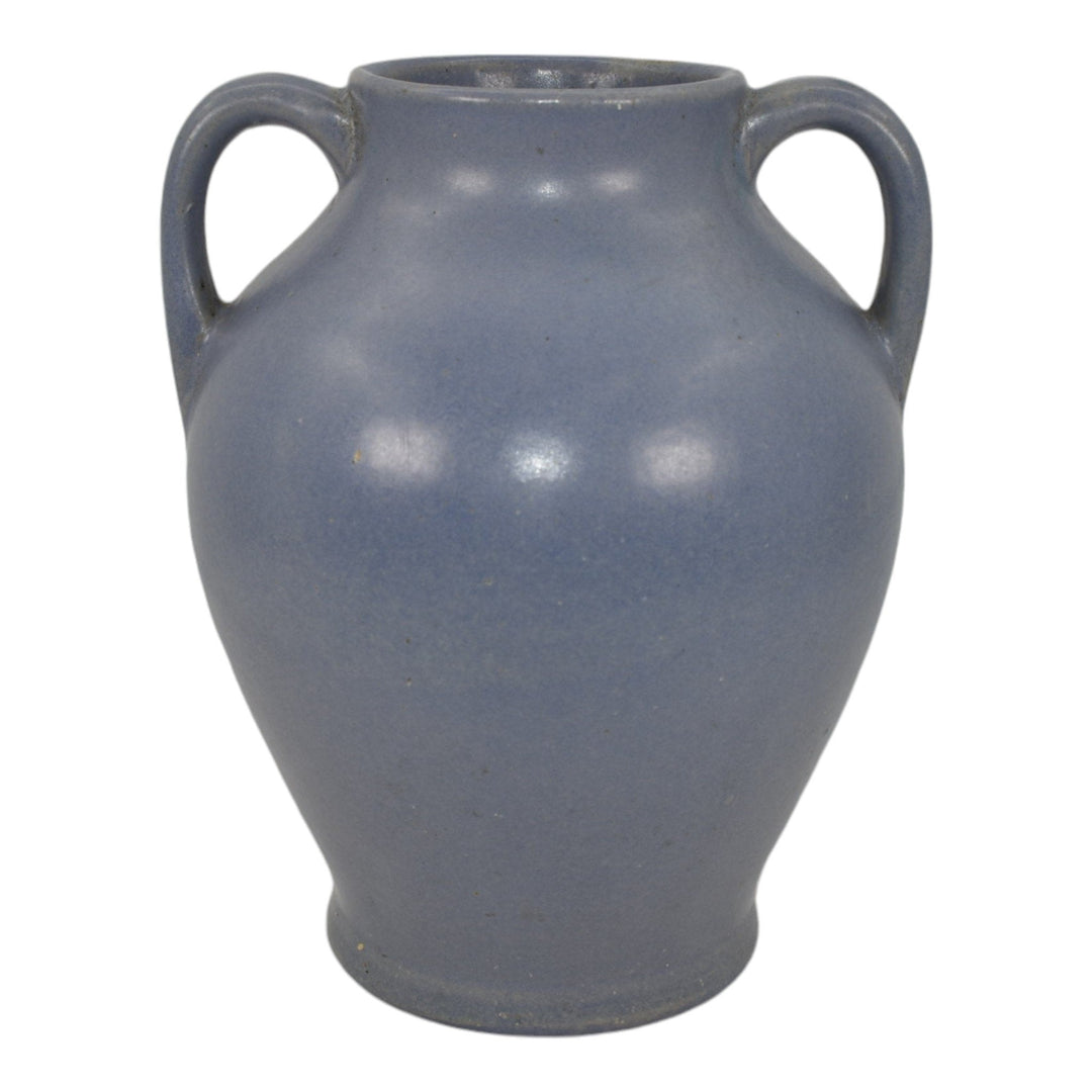 Zanesville Stoneware 1930s Vintage Art Pottery Purple Blue Ceramic Vase 800 - Just Art Pottery