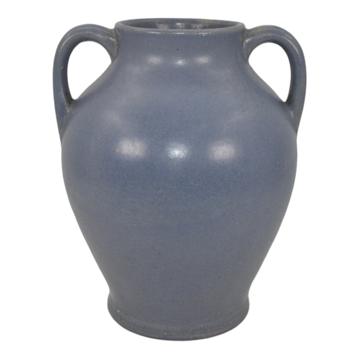 Zanesville Stoneware 1930s Vintage Art Pottery Purple Blue Ceramic Vase 800 - Just Art Pottery