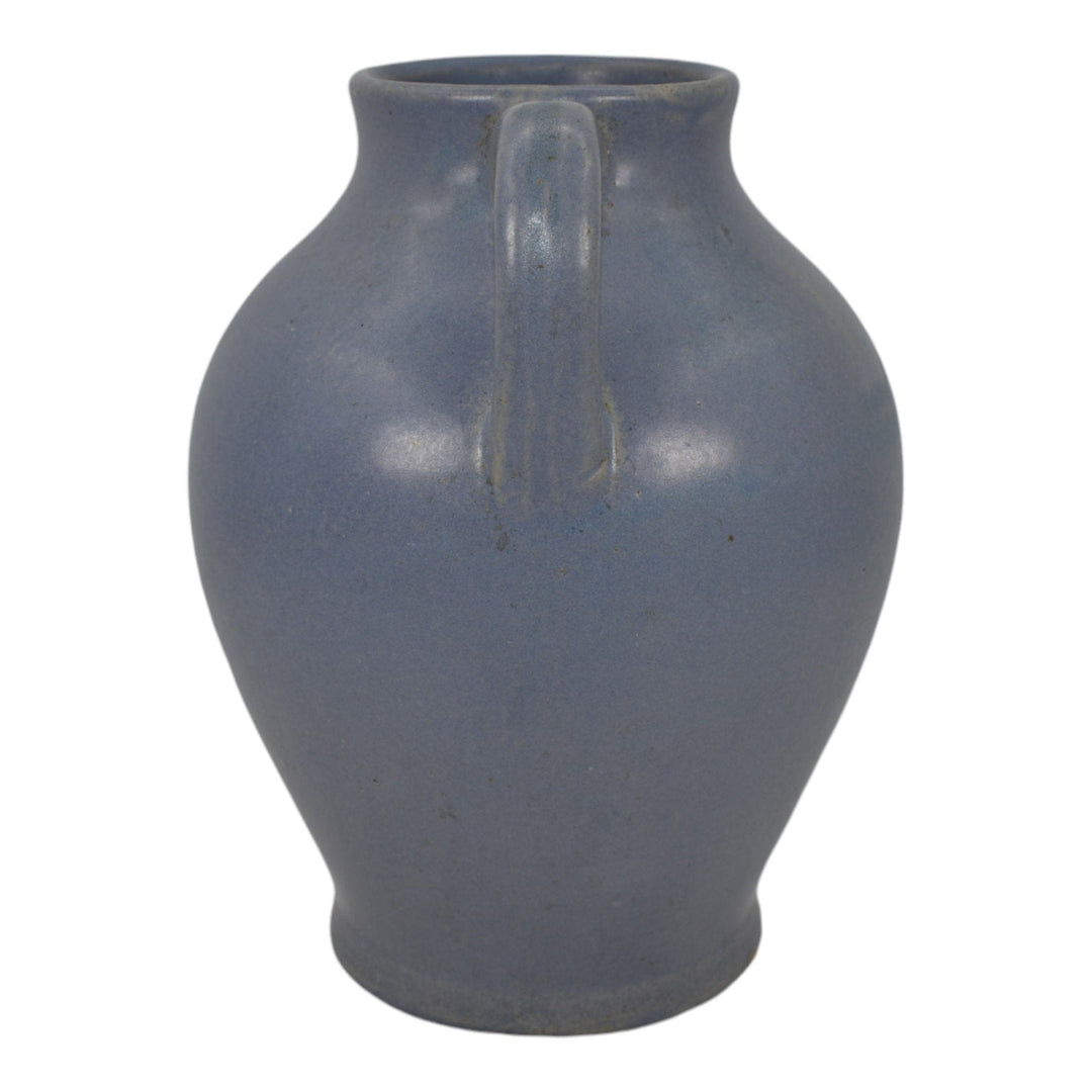 Zanesville Stoneware 1930s Vintage Art Pottery Purple Blue Ceramic Vase 800 - Just Art Pottery