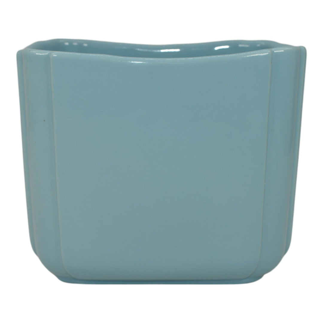 Alamo Texas Pottery 1940s Vintage Mid Century Modern Blue Ceramic Vase 737 - Just Art Pottery