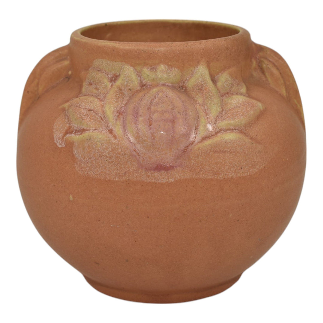 Brush McCoy Tan Pink Mid Century Modern Art Pottery Ceramic Vase 737 - Just Art Pottery