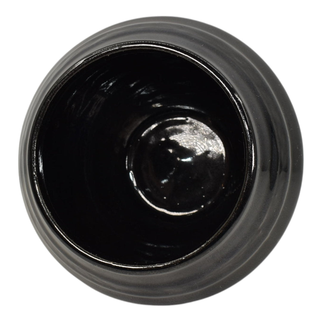 Zanesville Stoneware 1930s Vintage Arts Pottery Black Ceramic Vase 104 - Just Art Pottery