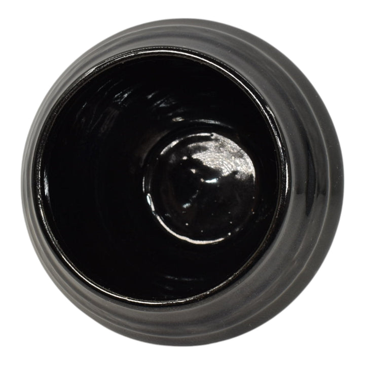 Zanesville Stoneware 1930s Vintage Arts Pottery Black Ceramic Vase 104 - Just Art Pottery