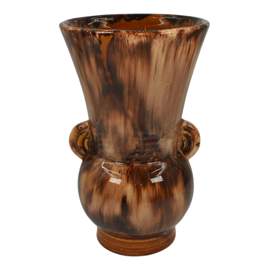 Brush McCoy 1930s Vintage Art Deco Pottery Brown Onyx Ceramic Vase 527 - Just Art Pottery