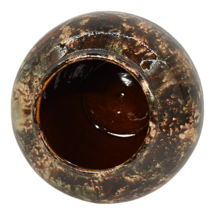 Brush McCoy 1930s Vintage Art Deco Pottery Brown Blended Onyx Ceramic Vase 050 - Just Art Pottery