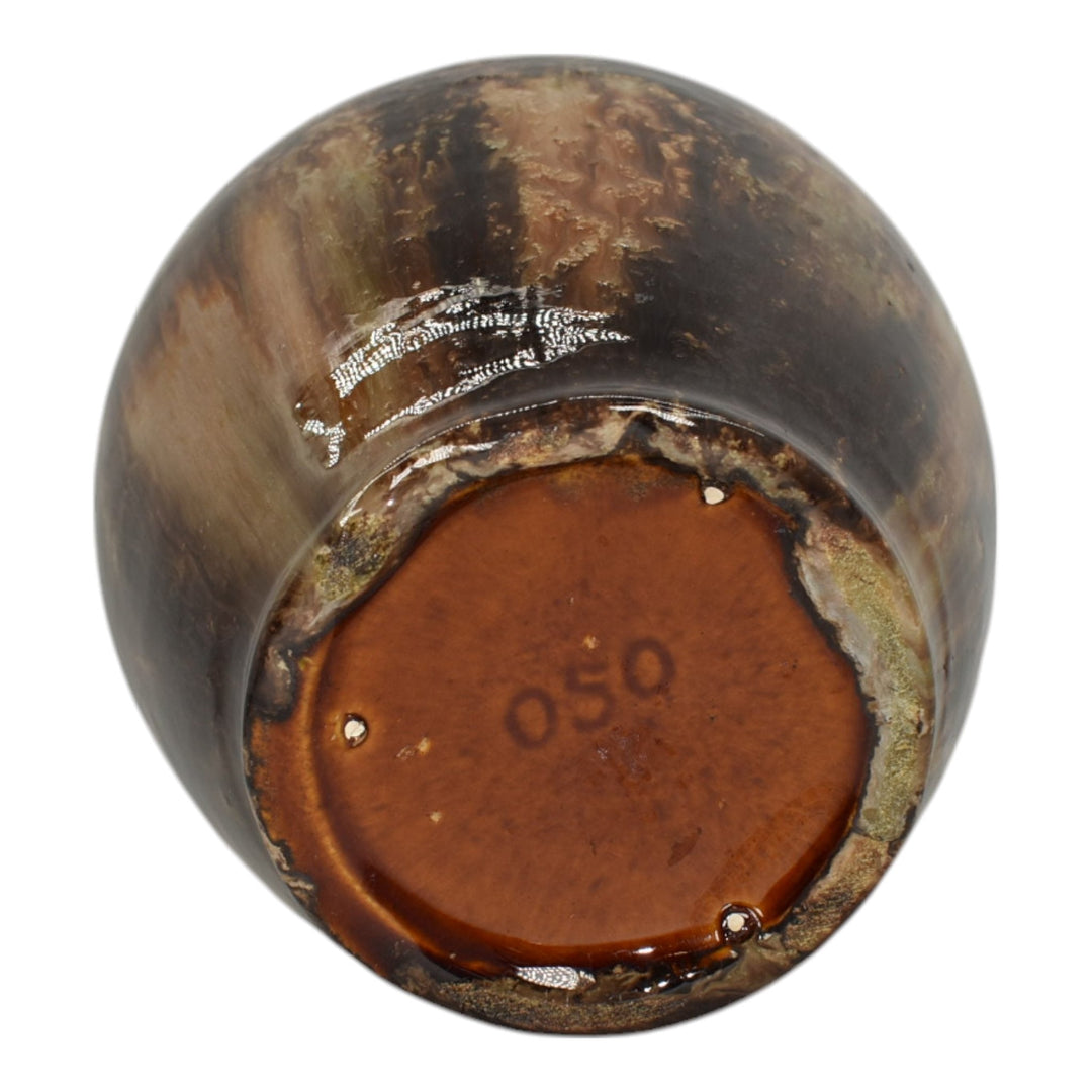 Brush McCoy 1930s Vintage Art Deco Pottery Brown Blended Onyx Ceramic Vase 050 - Just Art Pottery