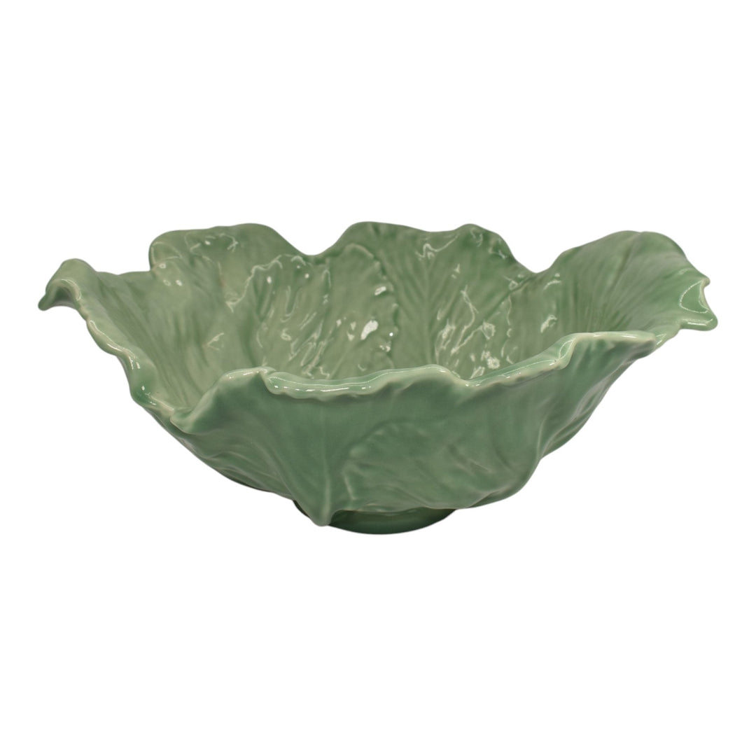 Rookwood 1954 Vintage Art Pottery Green Ceramic Lettuce Bowl 6533 - Just Art Pottery