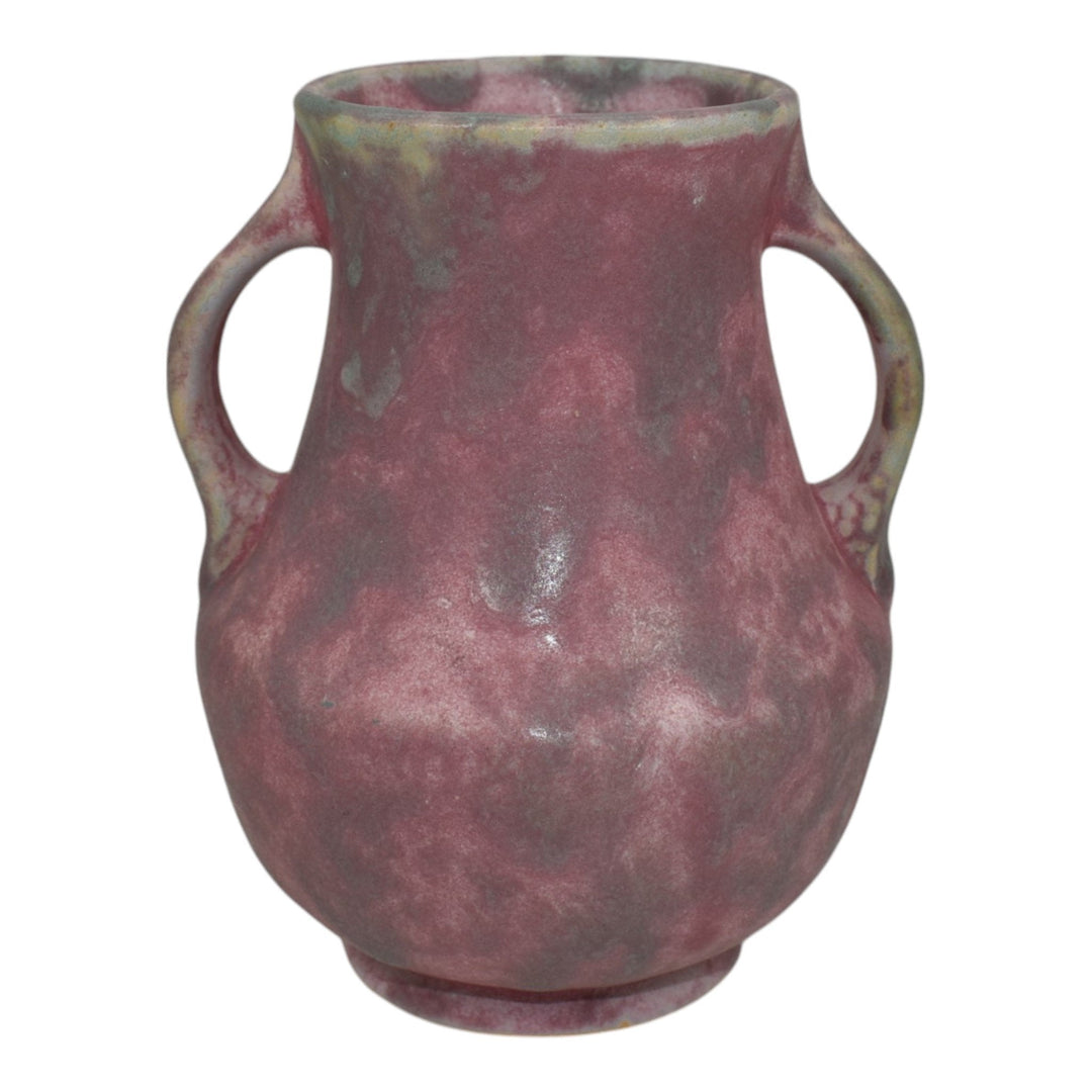 Burley Winter 1930s Vintage Art Deco Pottery Mottled Purple Stoneware Vase 72 - Just Art Pottery