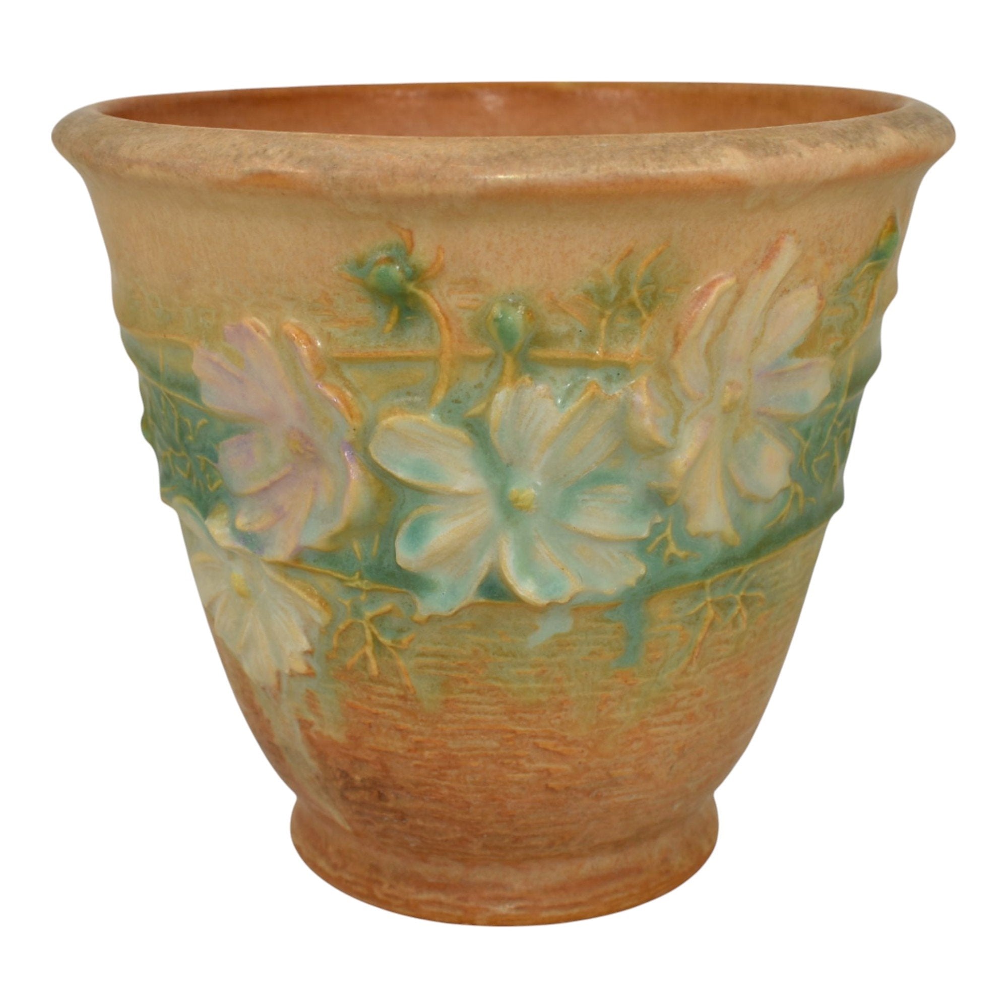 Roseville Cosmos Tan 1939 Art Pottery Ceramic Flower Pot Planter