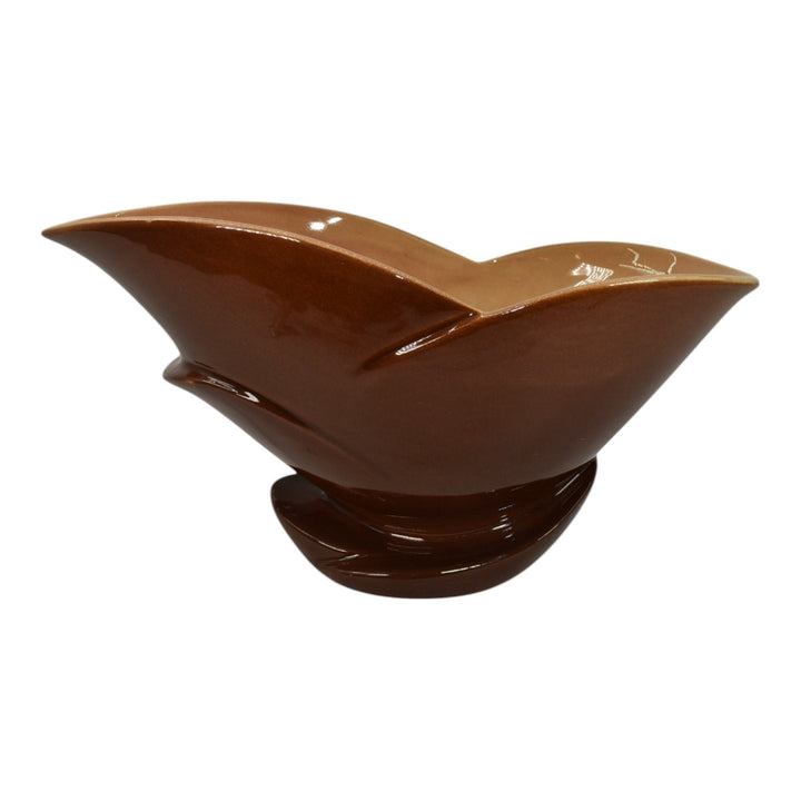 Roseville Mayfair Brown 1952 Vintage Mid Century Modern Art Pottery Bowl 1010-10 - Just Art Pottery