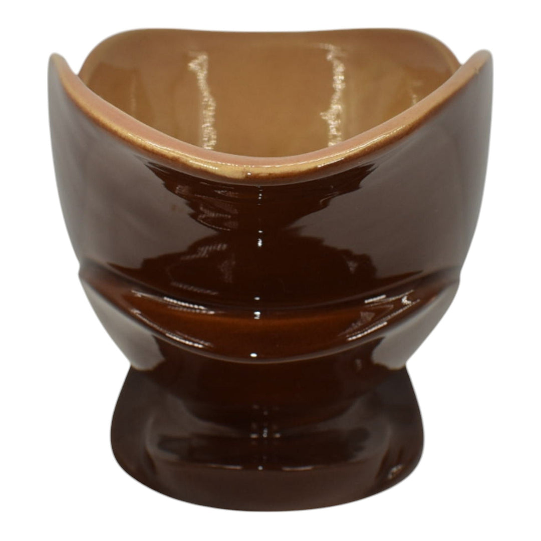Roseville Mayfair Brown 1952 Vintage Mid Century Modern Art Pottery Bowl 1010-10 - Just Art Pottery