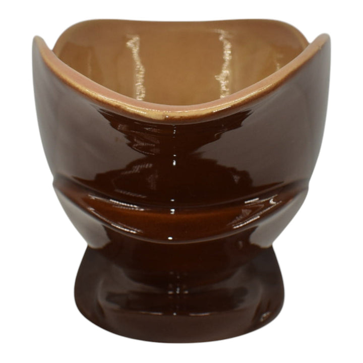 Roseville Mayfair Brown 1952 Vintage Mid Century Modern Art Pottery Bowl 1010-10 - Just Art Pottery