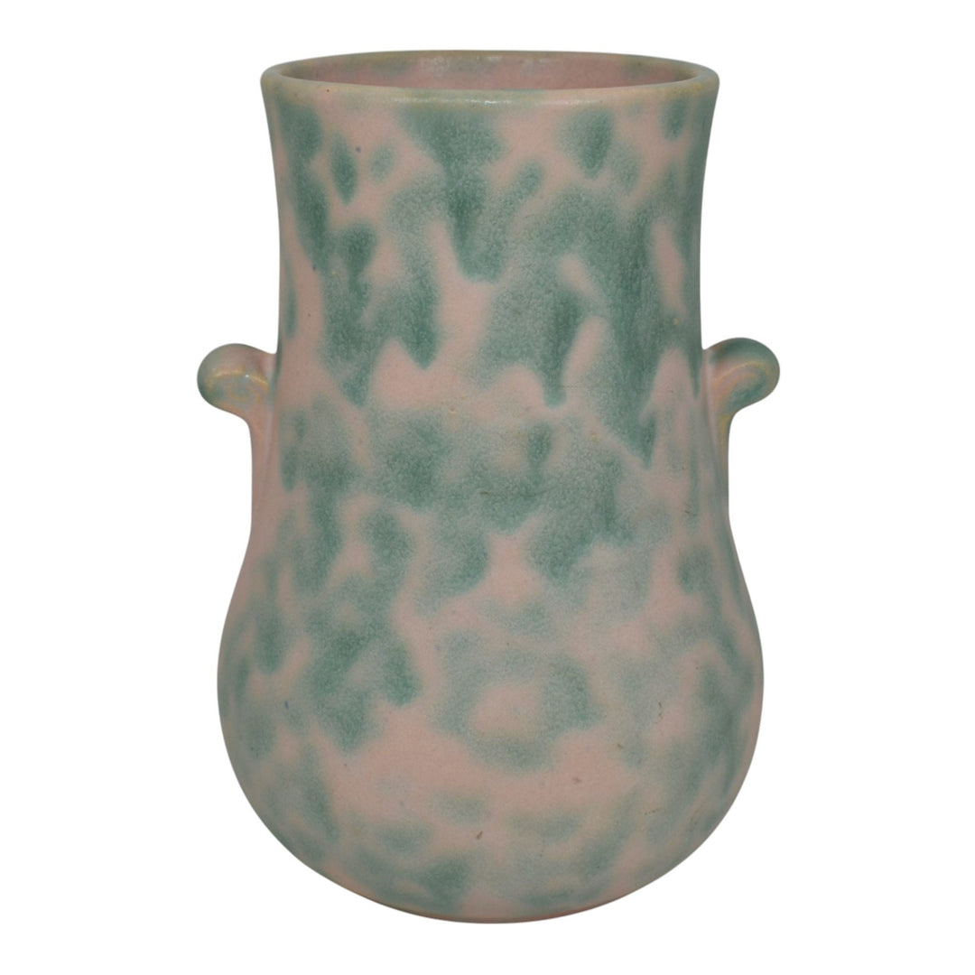 Burley Winter 1930s Vintage Deco Pottery Purple Green Stoneware Vase - Just Art Pottery