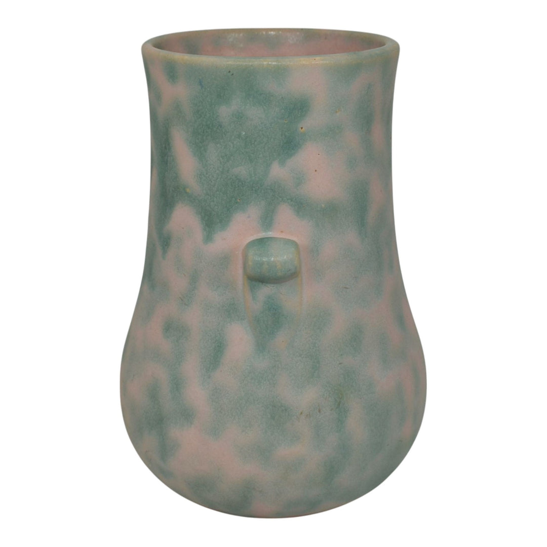 Burley Winter 1930s Vintage Deco Pottery Purple Green Stoneware Vase - Just Art Pottery