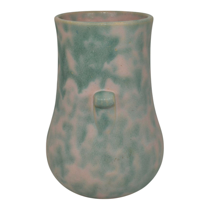Burley Winter 1930s Vintage Deco Pottery Purple Green Stoneware Vase - Just Art Pottery