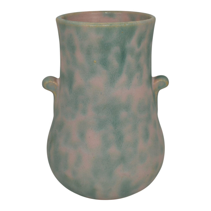 Burley Winter 1930s Vintage Deco Pottery Purple Green Stoneware Vase - Just Art Pottery