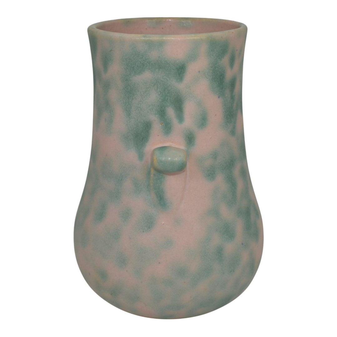 Burley Winter 1930s Vintage Deco Pottery Purple Green Stoneware Vase - Just Art Pottery