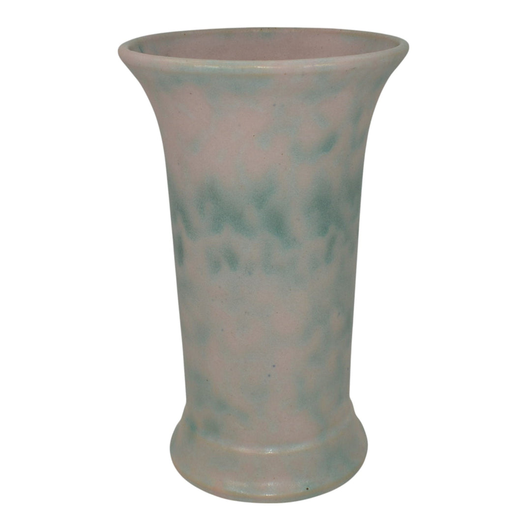 Burley Winter 1930s Vintage Art Pottery Mottled Blue Stoneware Vase 29 - Just Art Pottery