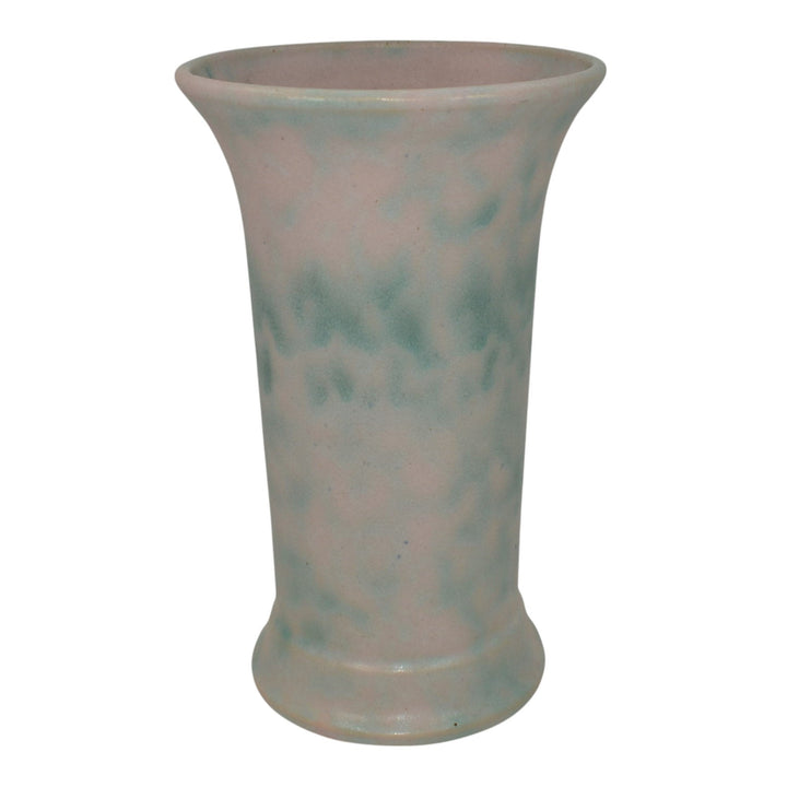 Burley Winter 1930s Vintage Art Pottery Mottled Blue Stoneware Vase 29 - Just Art Pottery