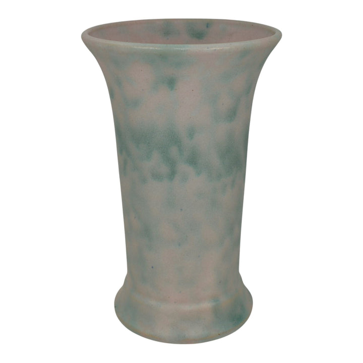 Burley Winter 1930s Vintage Art Pottery Mottled Blue Stoneware Vase 29 - Just Art Pottery