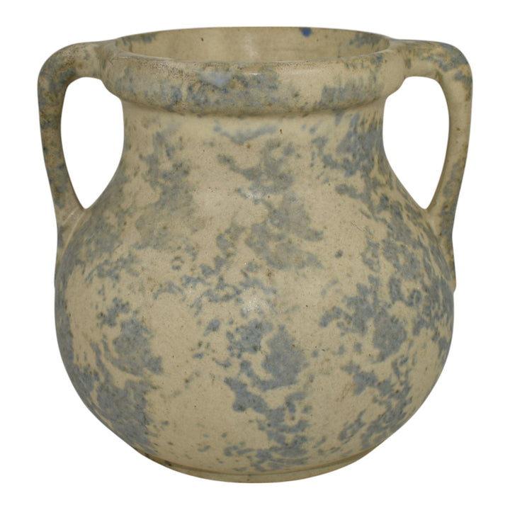 Burley Winter 1930s Vintage Art Deco Pottery Mottled Blue Ceramic Vase 54 - Just Art Pottery
