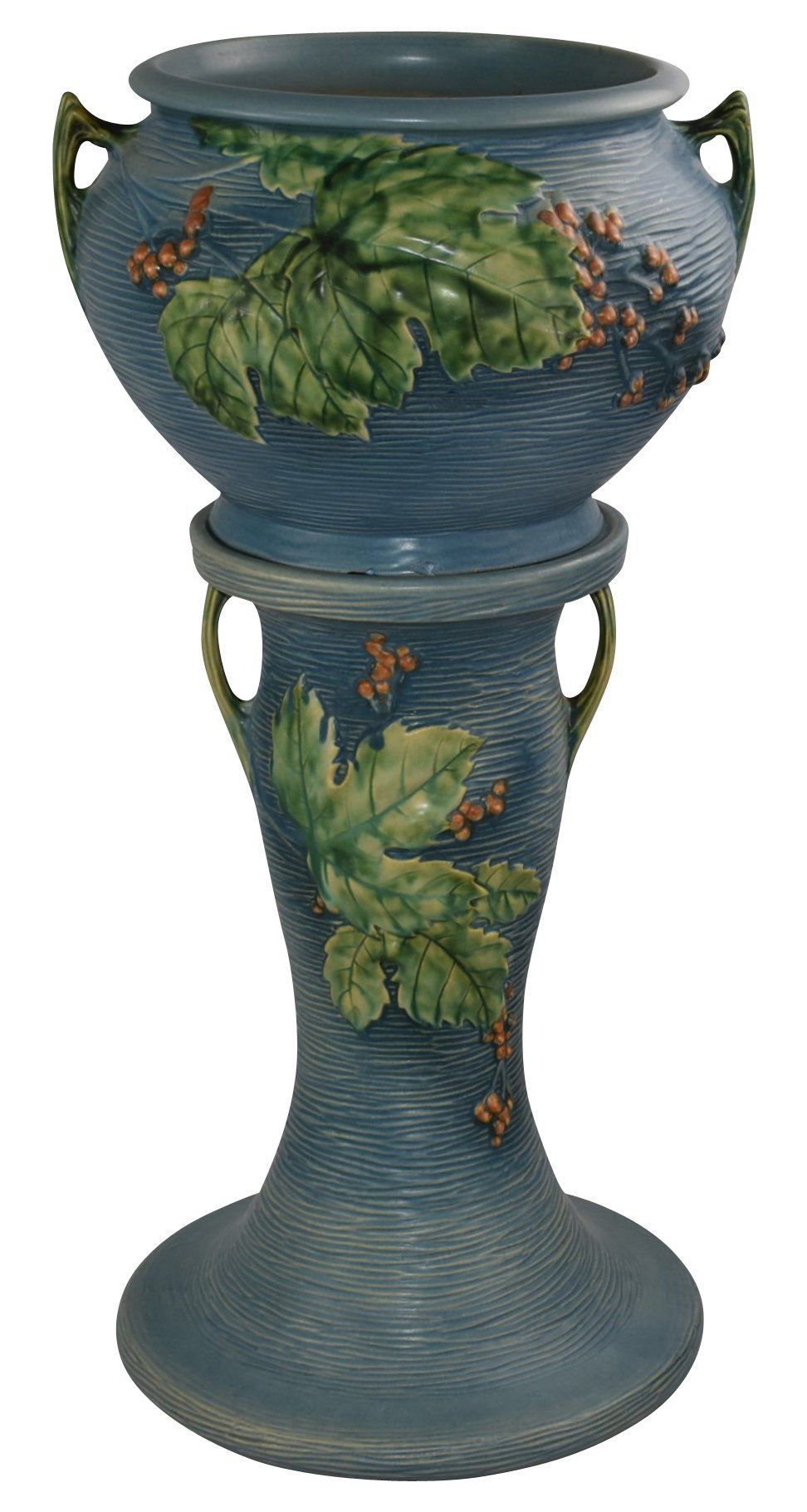 Roseville Jardiniere and Pedestals