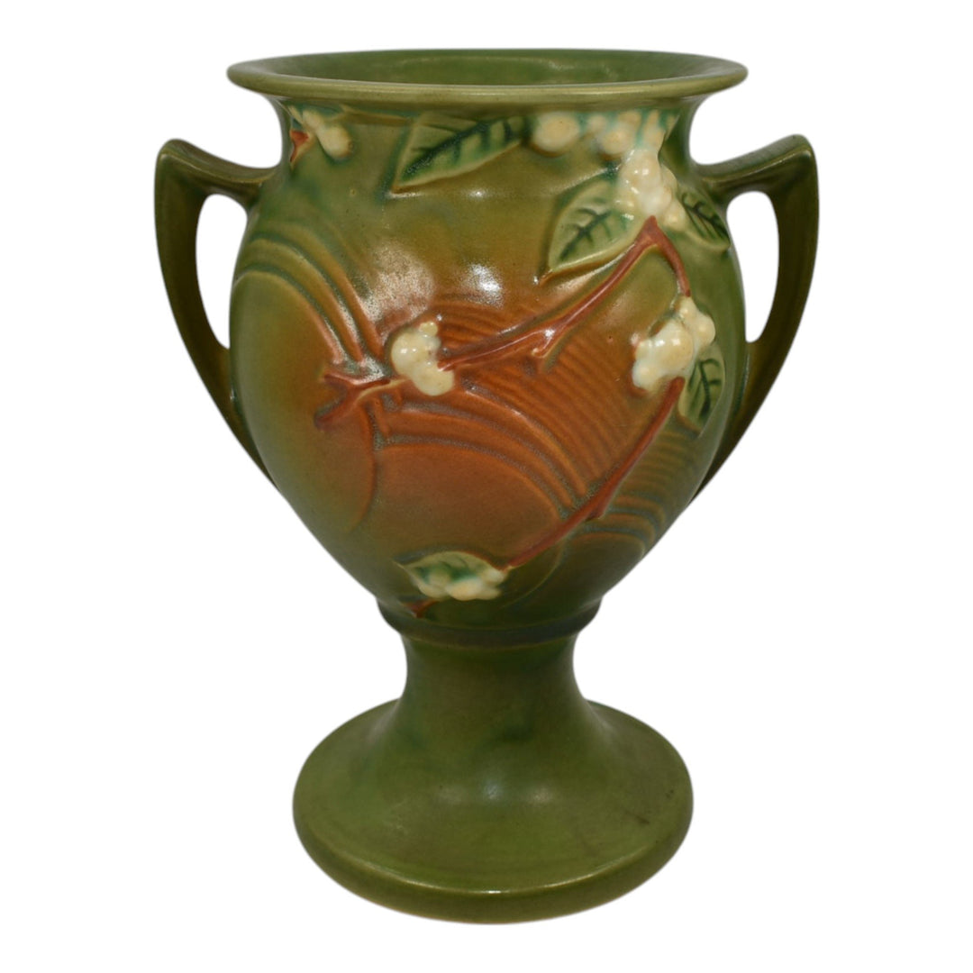 Roseville Snowberry Green 1947 Mid Century Modern Art Pottery Vase 1UR-8 - Just Art Pottery