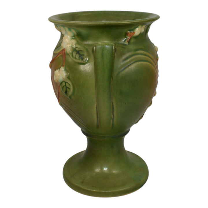 Roseville Snowberry Green 1947 Mid Century Modern Art Pottery Vase 1UR-8 - Just Art Pottery