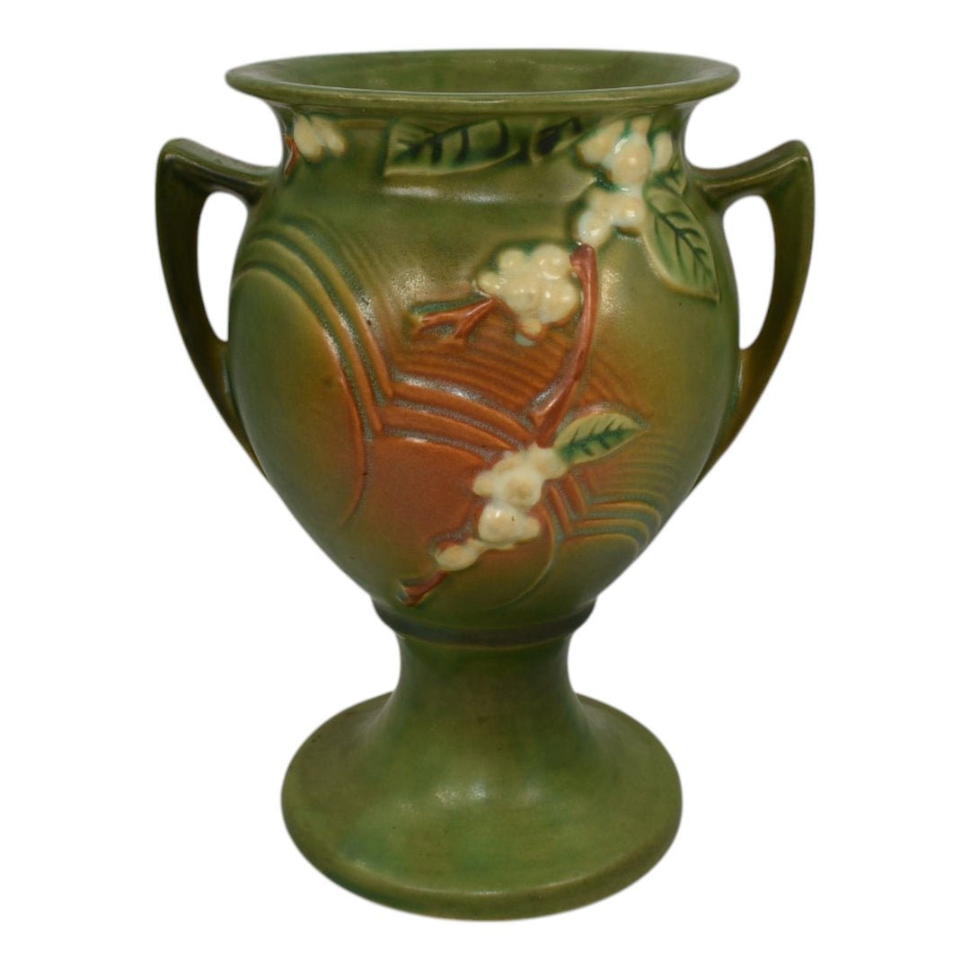 Roseville Snowberry Green 1947 Mid Century Modern Art Pottery Vase 1UR-8 - Just Art Pottery