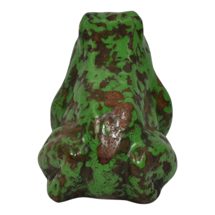 Weller Coppertone 1920s Art Pottery Matte Green Frog Figurine