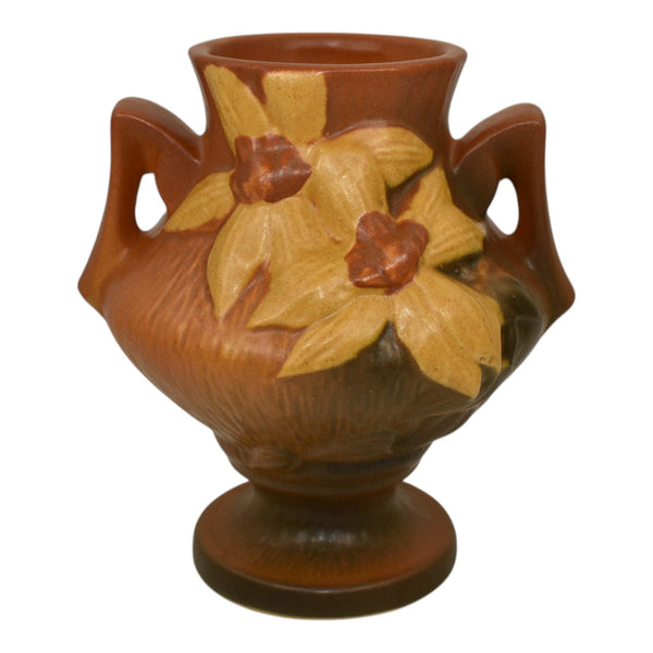 Roseville Clematis Brown 1944 Vintage Art Pottery Ceramic Vase 188