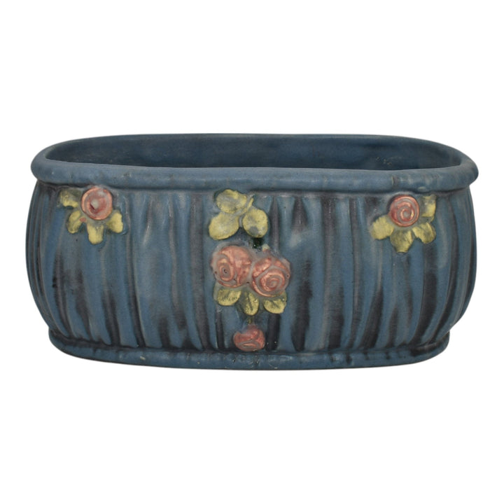 Weller Blue Drapery 1915 Vintage Art Pottery Ceramic Window Box Bowl Planter