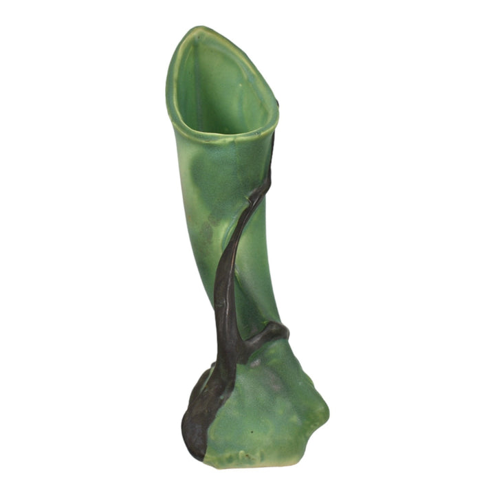 Roseville Dogwood Smooth Green 1920 Vintage Art Deco Pottery Ceramic Bud Vase