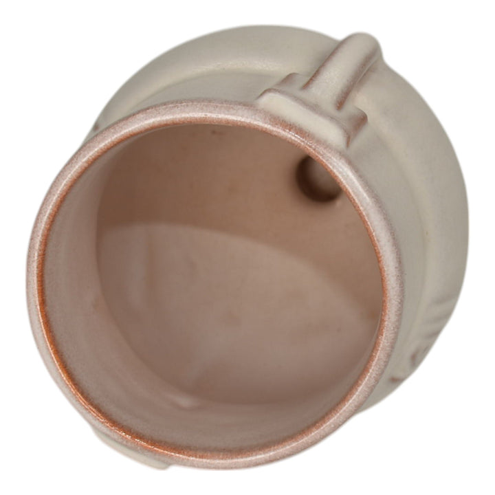 Roseville Moderne Tan White 1936 Vintage Art Deco Pottery Ceramic Vase 787-6 - Just Art Pottery